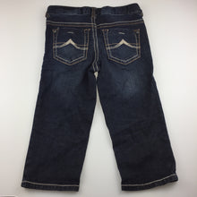 Load image into Gallery viewer, Girls USALL Junior, dark denim cropped jeans, adjustable, (38cm inner leg), GUC, size 8