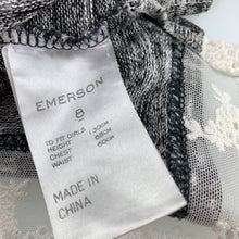 Load image into Gallery viewer, Girls Emerson, stretchy lightweight knit top, lace trim, EUC, size 8,  