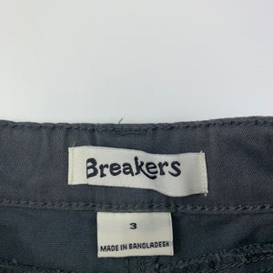 Boys breakers, grey stretch cotton shorts, adjustable, EUC, size 3,  