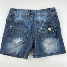 Load image into Gallery viewer, Boys Fun Spirit, dark denim shorts adjustable, robots, FUC, size 1,  