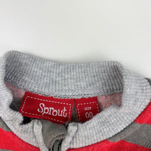 Boys Sprout, fleece lined zip up sweater, jumper, GUC, size 00,  