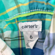 Load image into Gallery viewer, Boys Carters, lightweight cotton short sleeve shirt, GUC, size 6 months,  