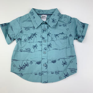 Boys Anko, cotton short sleeve shirt, tortoise, EUC, size 000,  