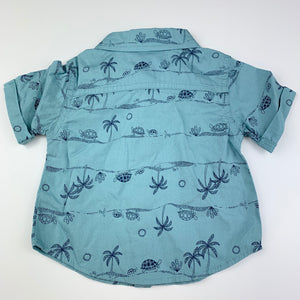 Boys Anko, cotton short sleeve shirt, tortoise, EUC, size 000,  