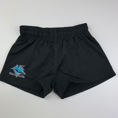 unisex NRL Official, Cronulla Sharks lightweight shorts, elasticated, GUC, size 5,  