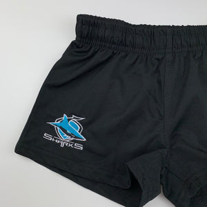 unisex NRL Official, Cronulla Sharks lightweight shorts, elasticated, GUC, size 5,  