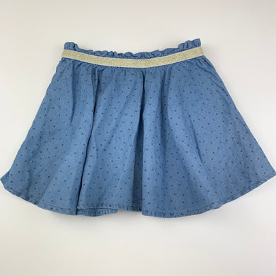 Girls Anko, blue chambray cotton shirt, elasticated, GUC, size 2,  