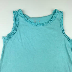 Girls Kids & Co, blue cotton singlet top, GUC, size 4,  