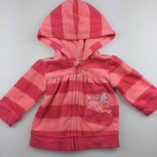 Load image into Gallery viewer, Girls Tiny Little Wonders, pink fleece zip-up hooded jacket, GUC, size 00