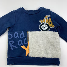 Load image into Gallery viewer, Boys navy, fleece lined sweater, jumper, GUC, size 0,  