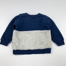 Load image into Gallery viewer, Boys navy, fleece lined sweater, jumper, GUC, size 0,  