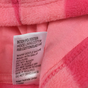 Girls Tiny Little Wonders, pink fleece zip-up hooded jacket, GUC, size 00