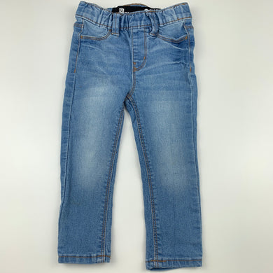 Girls Cotton On, blue stretch denim leggings, jeggings, elasticated, FUC, size 1,  