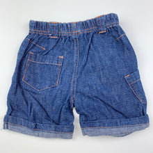Load image into Gallery viewer, Boys Baby Baby, blue lightweight denim shorts, elasticated, GUC, size 0,  