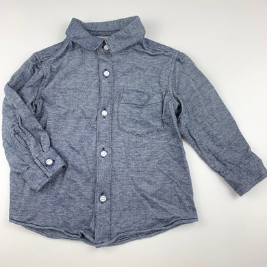 Boys Tilt, blue cotton long sleeve shirt, GUC, size 2,  