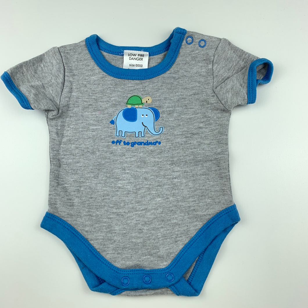 Boys Dymples, grey bodysuit, romper, grandma, GUC, size 0000,  