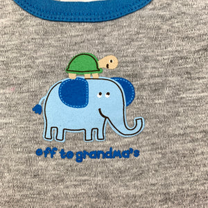 Boys Dymples, grey bodysuit, romper, grandma, GUC, size 0000,  