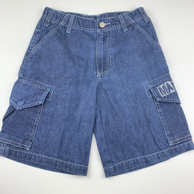Boys Mango, blue denim cargo shorts, W: 60 cm, GUC, size 7,  