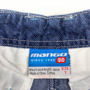 Boys Mango, blue denim cargo shorts, W: 60 cm, GUC, size 7,  