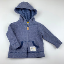 Load image into Gallery viewer, Boys Carters, blue stripe fleece lined zip hoodie sweater, EUC, size 00,  