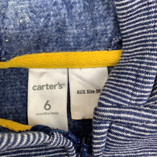 Load image into Gallery viewer, Boys Carters, blue stripe fleece lined zip hoodie sweater, EUC, size 00,  