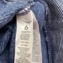 Load image into Gallery viewer, Boys Carters, blue stripe fleece lined zip hoodie sweater, EUC, size 00,  