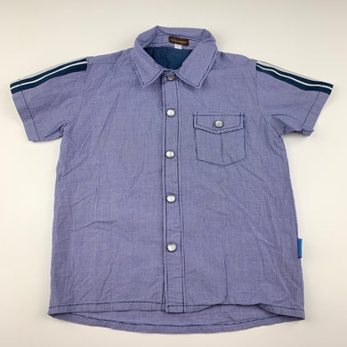 Boys Rabbit Moon, lightweight cotton short sleeved shirt, poppers, EUC, size 3,  