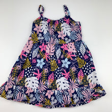Load image into Gallery viewer, Girls Target, cotton lined linen blend floral dress, EUC, size 1, L:  47 cm
