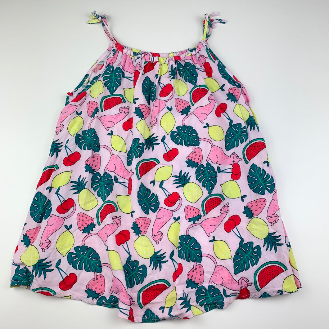 Girls B Collection, lightweight casual summer dress, fruit, EUC, size 2, L:  51 cm