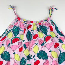 Load image into Gallery viewer, Girls B Collection, lightweight casual summer dress, fruit, EUC, size 2, L:  51 cm