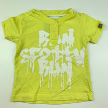 Load image into Gallery viewer, Boys Run Scotty Run, yellow cotton t-shirt top, GUC, size 0,  