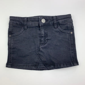 Girls B Collection, black stretch denim skirt, adjustable, GUC, size 2,  