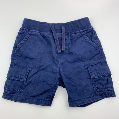 Boys Dymples, navy cotton cargo shorts, elasticated, FUC, size 1,  