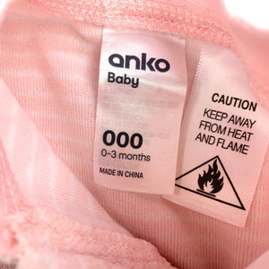 Girls Anko, pink stripe Terry zip romper, Unicorn, EUC, size 000,  