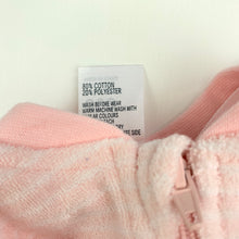 Load image into Gallery viewer, Girls Anko, pink stripe Terry zip romper, Unicorn, EUC, size 000,  