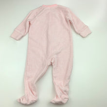 Load image into Gallery viewer, Girls Anko, pink stripe Terry zip romper, Unicorn, EUC, size 000,  
