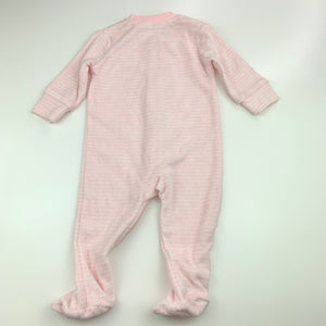 Girls Anko, pink stripe Terry zip romper, Unicorn, EUC, size 000,  