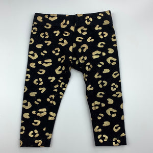 Girls Baby Berry, black and gold stretchy leggings, GUC, size 00,  