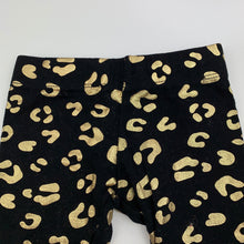Load image into Gallery viewer, Girls Baby Berry, black and gold stretchy leggings, GUC, size 00,  
