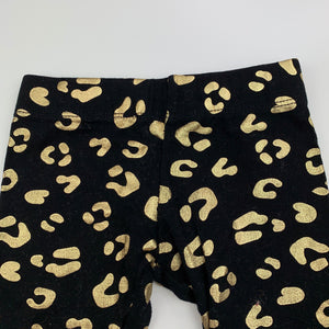 Girls Baby Berry, black and gold stretchy leggings, GUC, size 00,  