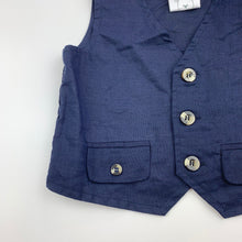 Load image into Gallery viewer, Boys Baby Baby, navy lightweight cotton blend vest, waistcoat, EUC, size 1,  
