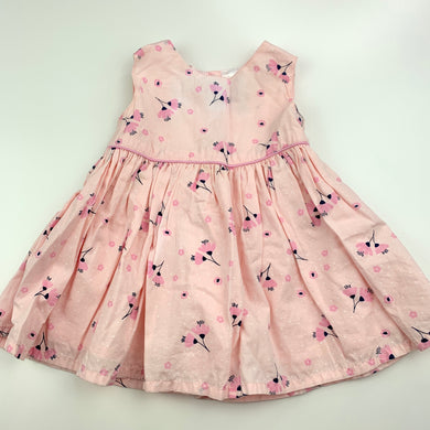 Girls Anko, lined floral cotton dress,, GUC, size 000, L: 33cm