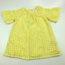 Load image into Gallery viewer, Girls Pumpkin Patch, lined broderie cotton dress, GUC, size 00, L: 35cm