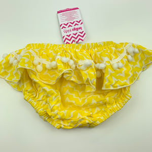 Girls Indigo Kids, lightweight ruffle bloomers, nappy cover, NEW, size 0,  