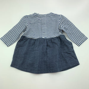 Girls Higgledee, long sleeve casual dress, fox, EUC, size 000, L: 31cm