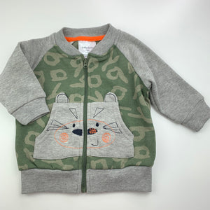Boys Baby Baby, fleece lined zip up sweater, EUC, size 00,  