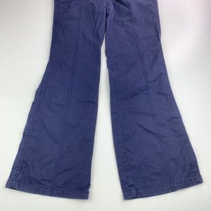 Girls Osh Kosh, navy cotton flared pants, elasticated, inside leg: 56 cm, GUC, size 8,  