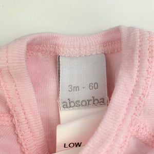 Girls Absorba, pink cotton bodysuit, romper, GUC, size 000,  