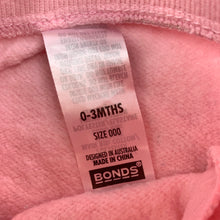 Load image into Gallery viewer, Girls Bonds, pink fleece lined track, sweat pants, GUC, size 000,  