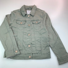 Load image into Gallery viewer, Girls Okaidi, khaki stretch cotton jacket, poppers, FUC, size 8,  
